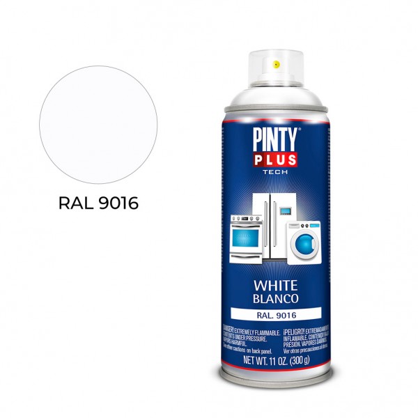 Pintura en spray tech 520 cc electrodomésticos ral 9016 blanco